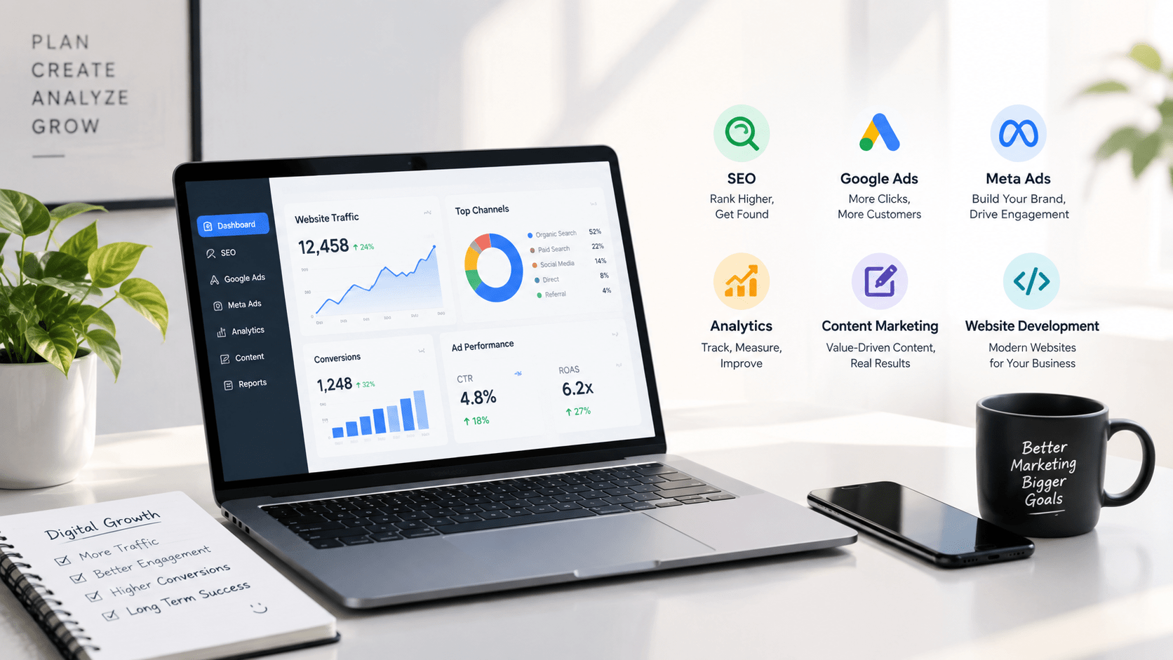 Digital Marketing Dashboard & Workspace Setup